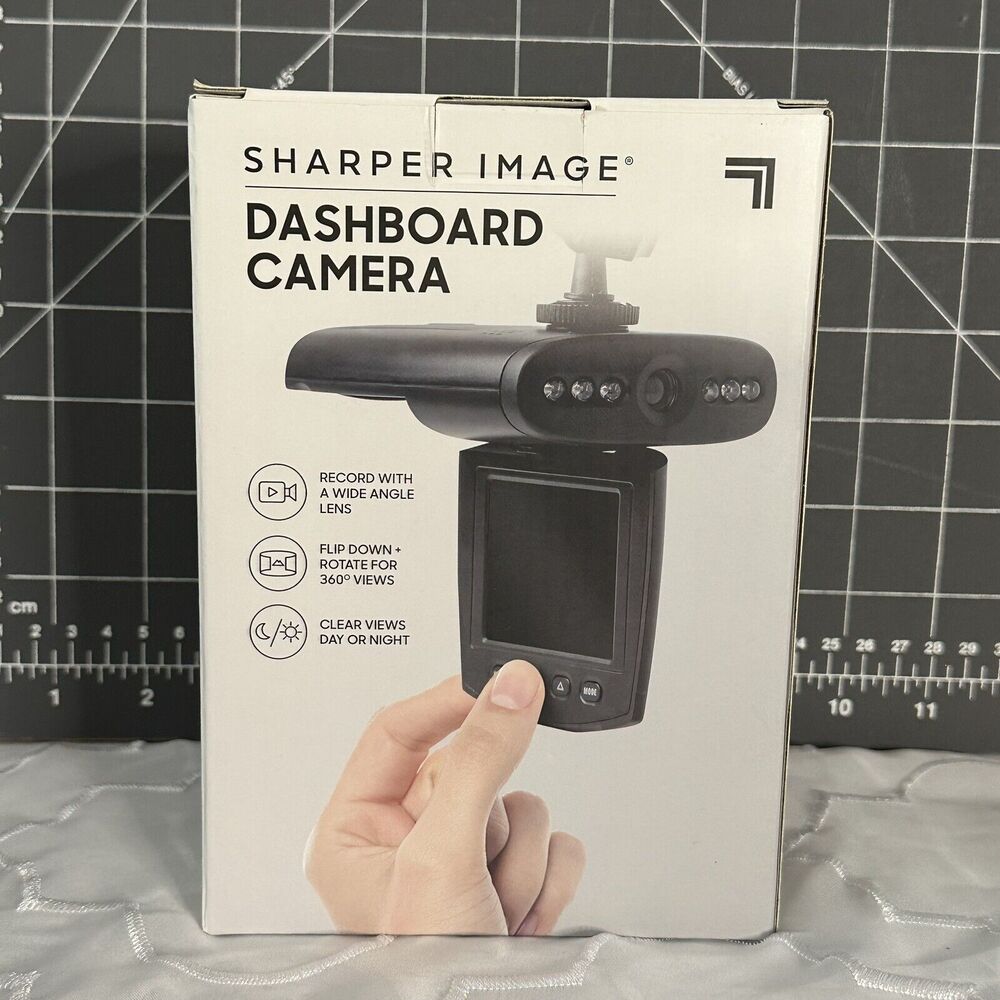 Sharper Image Dashboard Camera with Wide Angle Lens 360° views- Black NIB